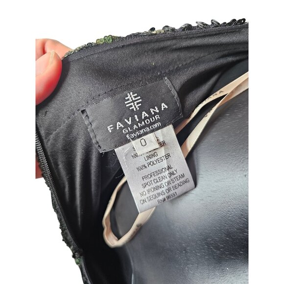 Art Deco Green Sequin Party/Prom Formal Gown - Faviana - Picture 13 of 13